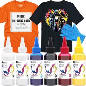 Premium DTF Ink 6×250ML Combo Pack, Refill for DTF Printer with Epson 8550 Printer DTF Ink printhead ET-8550, XP-15000, L1800, L805, R1390, R2400 TX800,(2W+BK+C+M+Y)