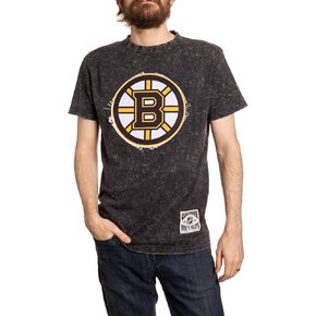 Calhoun NHL Surf & Skate Mens Acid Wash Vintage Style T-Shirt with Frayed Patch Logo