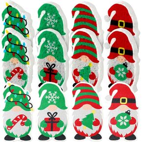 Layhit 12 Pcs Christmas Sponges Dish Sponges Cute Kitchen Non Scratch Scrub Sink Sponges Wood Pulp Reusable Household Cleaning Sponges for Kitchen Dishes Furniture (Gnome)