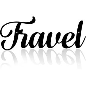 HQIOA Travel Word Signs Metal Wall Decor 16X6.31 inch Living Room Decor for Wall Metal Iron Art Letter Wall Decoration Black Wall Decor for Living Room Farmhouse Dining Room Outdoor Wall Decor