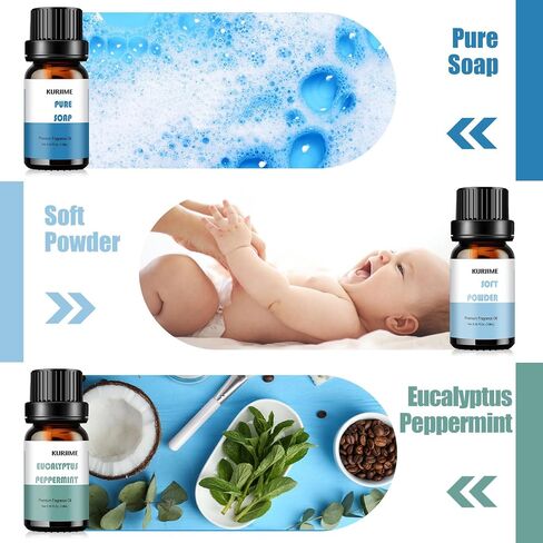 Essential Oils Set, Men Scents Fragrance Oil Essential Oils for Diffuser | Sandalwood, Teakwood, Sweet Tobacco, Cinnamon & Pine Needle, Woody Vetiver, Cologne Aromatherapy Oils for Men, 6x10ml in Saudi Arabia