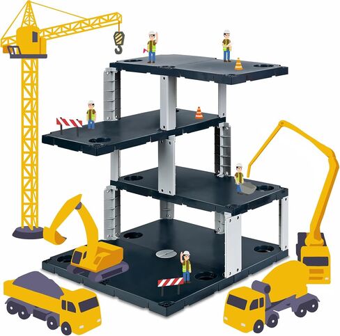 iPlay, iLearn Construction Toys Truck for Boys 3-5, Kids Crane Excavator Digger Dump Tow Trucks Bulldozer Forklift Vehicles Set, Play Cars Sandbox, Birthday Gifts for 4 6 7 8 Year Old Toddlers Girls in Saudi Arabia