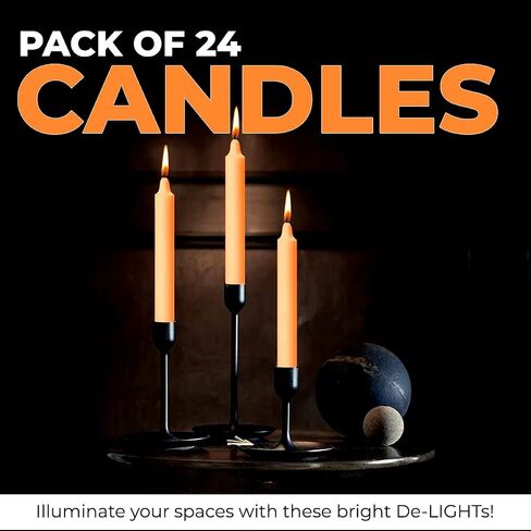 Welburn Veda&Co™ Church Candles, Household Candles, Emergency Candles - Pack of 24, 19mm x 7" (7 Hours Burn Time), 100% Fully Refined Paraffin Wax, for Memorial, Christmas Eve, Shabbat (White) in Saudi Arabia