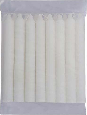 Welburn Veda&Co™ Church Candles, Household Candles, Emergency Candles - Pack of 24, 19mm x 7" (7 Hours Burn Time), 100% Fully Refined Paraffin Wax, for Memorial, Christmas Eve, Shabbat (White) in Saudi Arabia