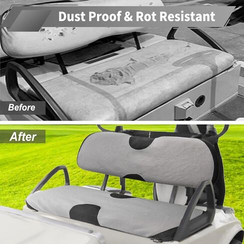 غطاء مقعد عربة الجولف، غطاء المقعد الأمامي والخلفي، طقم غطاء مقعد عربة الجولف العالمي مناسب لـ 4/2+2 ركاب عربة الجولف EZGO TXT RXV Club Car Yamaha، قابل للتنفس وقابل للغسل وسهل التركيب in Kuwait