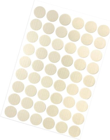 Screw Hole Cover Stickers (21mm Dia) 162Pcs in 3 Sheet, PVC Shelf Peg Sealing Caps Waterproof - for Cupboard Wardrobe Furniture, Beige with Lines in Saudi Arabia