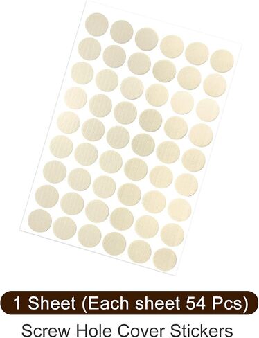 Screw Hole Cover Stickers (21mm Dia) 162Pcs in 3 Sheet, PVC Shelf Peg Sealing Caps Waterproof - for Cupboard Wardrobe Furniture, Beige with Lines in Saudi Arabia