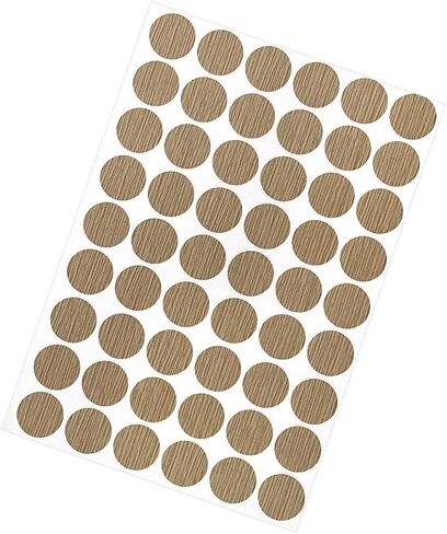 Screw Hole Cover Stickers (21mm Dia) 162Pcs in 3 Sheet, PVC Shelf Peg Sealing Caps Waterproof - for Cupboard Wardrobe Furniture, Beige with Lines in Saudi Arabia