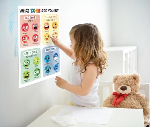 5M BOX Zones of Regulation Poster, What Zone Are You In Poster 16x24 for Feelings Chart; Emotion Chart, Mental Health, Back to School Classroom; School Counselor, Therapy Office Decor (Style 1) in Saudi Arabia