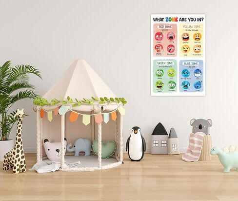 5M BOX Zones of Regulation Poster, What Zone Are You In Poster 16x24 for Feelings Chart; Emotion Chart, Mental Health, Back to School Classroom; School Counselor, Therapy Office Decor (Style 1) in Saudi Arabia