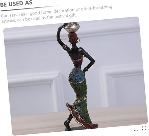 2 قطعة الحلي ديكور أسود ديكور المنزل الرجعية ديكور المنزل الأسود الموسيقار التماثيل الأفريقية امرأة أفريقية تمثال النحت التجريدي الأفريقي سطح المكتب الزينة العرقية نمط ديكور ملكة جمال in Kuwait