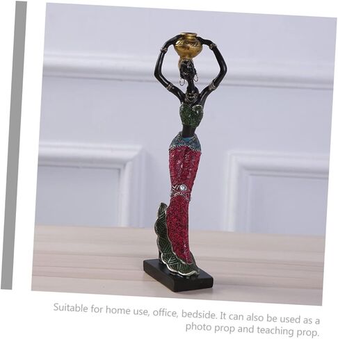 2 قطعة الحلي ديكور أسود ديكور المنزل الرجعية ديكور المنزل الأسود الموسيقار التماثيل الأفريقية امرأة أفريقية تمثال النحت التجريدي الأفريقي سطح المكتب الزينة العرقية نمط ديكور ملكة جمال in Kuwait
