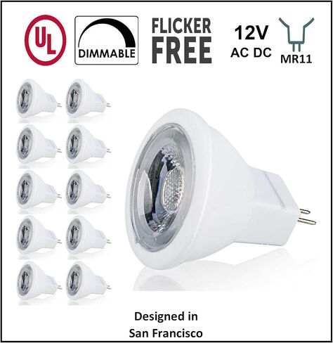 UL-Listed MR11 GU4.0 LED Light Bulbs, 5-Pack, 2 Watt, 230 Lumen, Warm White 3000K, 36° Beam Angle, 12 Volt, 20W Halogen Bulbs Equivalent, Landscape/Accent/Recessed/Track Lighting in Saudi Arabia