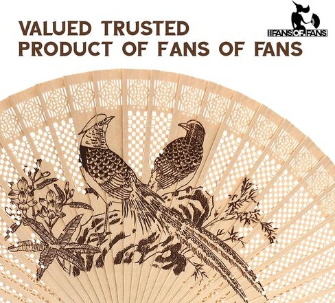 FANSOF.FANS Vintage Sandalwood Handheld Folding Hand Fan With a Tassel for Women Girls Summer Party Event Favour Birthday Wedding Souvenir Gift (Panda Heaven) in Kuwait