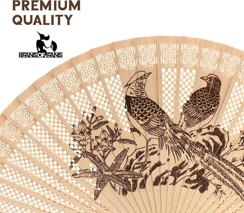 FANSOF.FANS Vintage Sandalwood Handheld Folding Hand Fan With a Tassel for Women Girls Summer Party Event Favour Birthday Wedding Souvenir Gift (Panda Heaven) in Kuwait