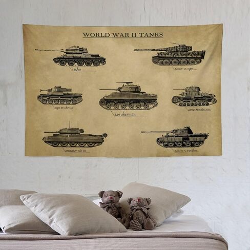 Charcasus Vintage WWII Fighter Planes Tapestry - Retro 40x60 Inch Wall Hanging Poster Decor for Living Room, Bedroom - Great Gift for History Buffs and Aviation Enthusiasts - WW2 Memorabilia in Saudi Arabia
