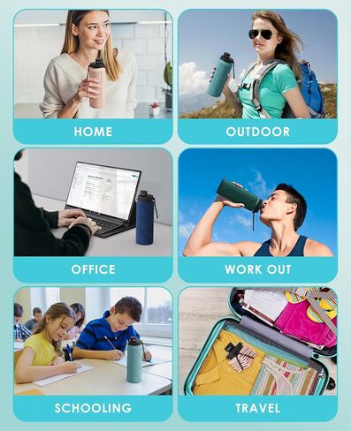 Collapsible Water Bottles,Leakproof BPA Free Silicone Foldable Portable Water Bottle 690ml(23oz),Lightweight Reusable Water bottle for Travel Cycling Gym Camping Sports Outdoor, Green in Saudi Arabia