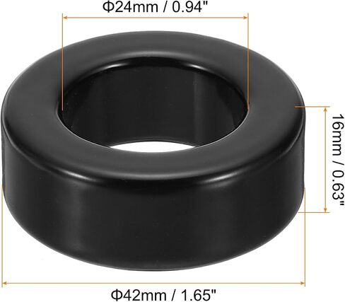 uxcell 2Pcs Toroid Core, 23x36x13mm Iron Ferrite Chokes Ring Power Toroidal Transformer to Stabilize Signal Transmission Resist Electromagnetic Interference, Black in Saudi Arabia