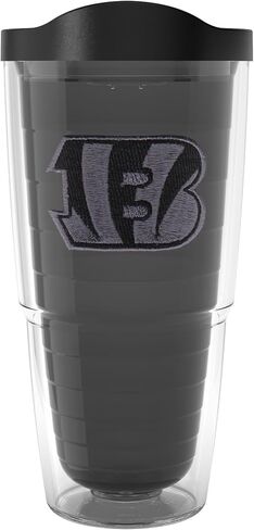 كوب سفر Tervis NFL Cincinnati Bengals - أحادي اللون مصنوع في الولايات المتحدة الأمريكية بجدار مزدوج معزول يحافظ على المشروبات باردة وساخنة، 24oz، كلاسيكي in Saudi Arabia