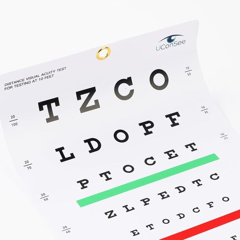 E Eye Chart Visual Acuity Chart for Eye Exams 10 Feet (9x14 Inches) in Kuwait
