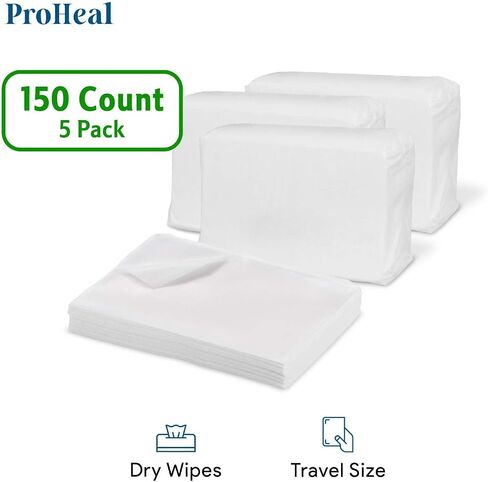 Disposable Dry Wipes for Adults & Baby - 25 Count (1 Pack) - Gentle & Durable Washcloths for Incontinence and Skin Care - 7" x 13" Travel Size - Non-Moistened Hospital Grade Cleansing Cloths in Saudi Arabia