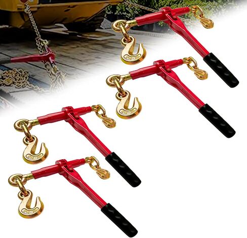 Ratchet Chain Binders 3/8'' - 1/2'' | Heavy Duty Load Binders w/Clevis Hooks | 9,200 Lbs Working Load | Compatible with G43, G70 & G80 Chains | Secure Tie Down Binder for Hauling and Towing in Saudi Arabia