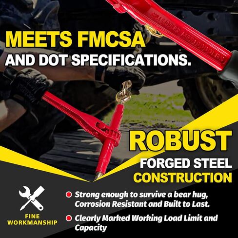 Ratchet Chain Binders 3/8'' - 1/2'' | Heavy Duty Load Binders w/Clevis Hooks | 9,200 Lbs Working Load | Compatible with G43, G70 & G80 Chains | Secure Tie Down Binder for Hauling and Towing in Saudi Arabia