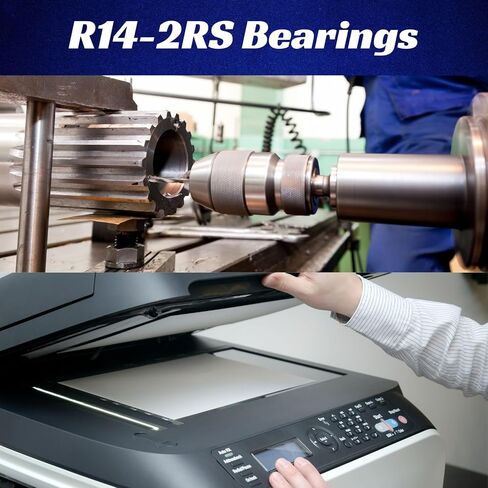 R14-2RS محامل كروية ID 7/8" x OD 1-7/8" x العرض 1/2" محامل ختم مطاطي مزدوج من الفولاذ الكروم مشحم مسبقًا (عبوة من 8) in Kuwait