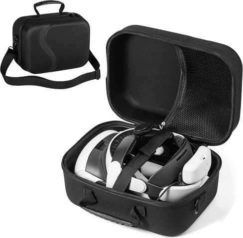 حقيبة حمل كبيرة لجهاز Meta Quest 3، حقيبة سفر صلبة متوافقة مع حزام رأس بطارية Kiwi Design/BOBOVR وغيرها من الملحقات، حافظة صلبة وبطانة ناعمة لجهاز Oculus Quest 3 in Kuwait