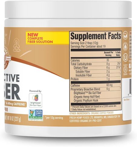 Manitoba Harvest Organic BioActive Fiber Supplement with 6g Fiber per Serving – Digestive Hemp & Psyllium Husk Powder – Non-GMO, Vegan & Kosher, 8oz in Saudi Arabia