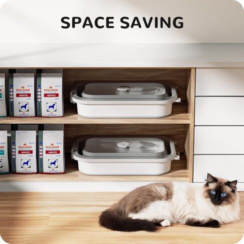 A-LuGei 𝟮𝟯 𝗹𝗯𝘀 Clear Dog Food Storage Container,【Easy to Travel】 Collapsible Pet Food Storage Bin with Attachable Casters,【Keep Food Fresh】 Cat Food Container with Lid Airtight and Measuring Cup in Saudi Arabia