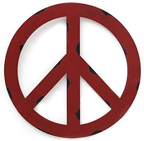 Veclotch Patriotic American Flag Metal Peace Sign, Decorative Hanging Sign Wall Decor Star&Stripes Art for Home Door Indoor Outdoor Fourth of July Decoration (12 inch, Red White Blue) in Saudi Arabia
