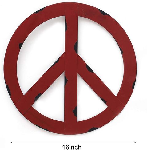 Veclotch Patriotic American Flag Metal Peace Sign, Decorative Hanging Sign Wall Decor Star&Stripes Art for Home Door Indoor Outdoor Fourth of July Decoration (12 inch, Red White Blue) in Saudi Arabia