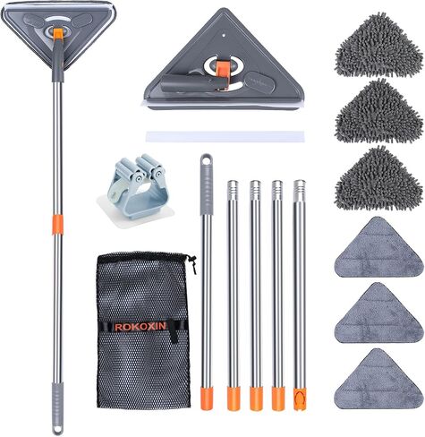 85 Inch Wall Cleaner Mop & Shower Scrubber with Long Handle - Baseboard Cleaner Tool Duster for Wall Washer Ceiling Window, Shower Cleaning Brush for Bathroom Bathtub in Saudi Arabia
