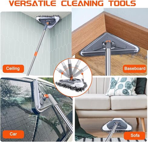 85 Inch Wall Cleaner Mop & Shower Scrubber with Long Handle - Baseboard Cleaner Tool Duster for Wall Washer Ceiling Window, Shower Cleaning Brush for Bathroom Bathtub in Saudi Arabia