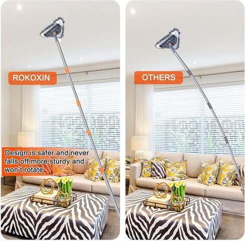 85 Inch Wall Cleaner Mop & Shower Scrubber with Long Handle - Baseboard Cleaner Tool Duster for Wall Washer Ceiling Window, Shower Cleaning Brush for Bathroom Bathtub in Saudi Arabia