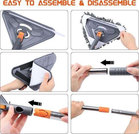85 Inch Wall Cleaner Mop & Shower Scrubber with Long Handle - Baseboard Cleaner Tool Duster for Wall Washer Ceiling Window, Shower Cleaning Brush for Bathroom Bathtub in Saudi Arabia