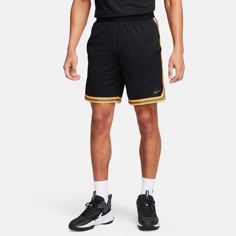 شورت كرة السلة Nike DNA Dri-FIT مقاس 8 بوصات للرجال (أسود/قرص شمسي/بيكوستال، FN2651-011) in Saudi Arabia
