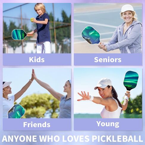 SHAYUE Pickleball Paddles Set of 2 Super Value Set with 2 Pickleball Fiberglass Rackets 4 Balls 2 Pickleball Grip Tapes 2 Sports Towels 1 Pickleball Bag Outdoor Gift for Beginners Family Friends… in Saudi Arabia