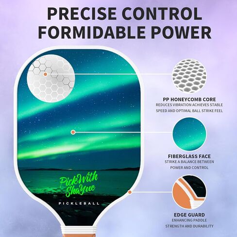 SHAYUE Pickleball Paddles Set of 2 Super Value Set with 2 Pickleball Fiberglass Rackets 4 Balls 2 Pickleball Grip Tapes 2 Sports Towels 1 Pickleball Bag Outdoor Gift for Beginners Family Friends… in Saudi Arabia