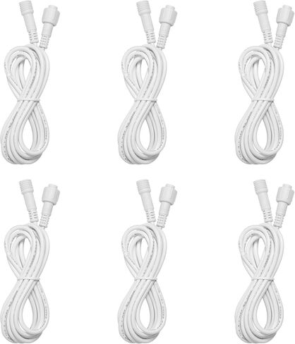 كابل تمديد Maxxima بطول 5 أقدام لـ 5 مصابيح LED نحيفة لدرجة حرارة اللون قابلة للتحديد من CCT، موصلات ذكر وأنثى ذات 3 دبابيس في كلا الطرفين (6 عبوات) in Kuwait