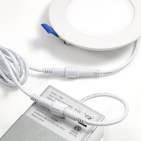 كابل تمديد Maxxima بطول 5 أقدام لـ 5 مصابيح LED نحيفة لدرجة حرارة اللون قابلة للتحديد من CCT، موصلات ذكر وأنثى ذات 3 دبابيس في كلا الطرفين (6 عبوات) in Kuwait