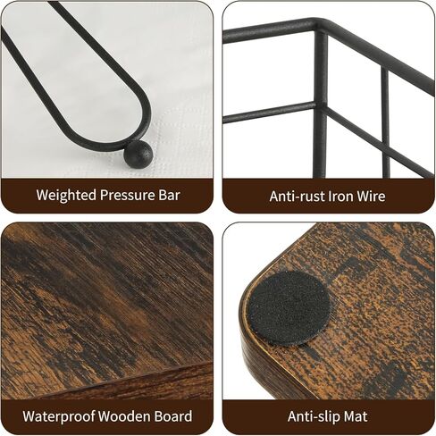 حامل مناديل للطاولة، موزع حامل مناديل معدني ريفي مع قاعدة خشبية، حامل مناديل للمزرعة للمناديل الورقية، حامل مناديل للمطبخ، الطعام، الكوكتيل، النزهة، الهواء الطلق in Kuwait