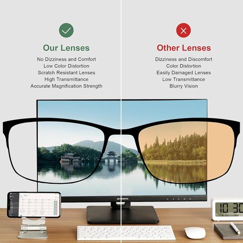 3 Pack Progressive Multifocus Reading Glasses Men Women Metal Frame Multifocal Readers Blue Light Blocking w/Spring Hinge No-Line Eyeglasses,+175 in Saudi Arabia