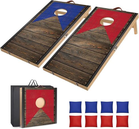 مجموعة ألعاب ثقب الذرة من الخشب الصلب مقاس 3 × 2 بوصة مع 8 أكياس فول، ألعاب رمي أكياس الفول المحمولة، ألعاب ثقب الذرة للبالغين والأطفال in Kuwait