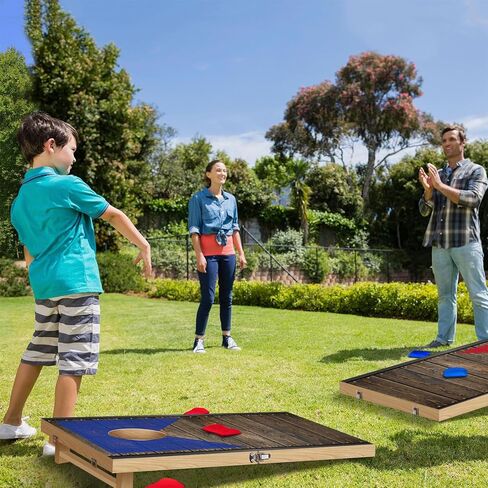 مجموعة ألعاب ثقب الذرة من الخشب الصلب مقاس 3 × 2 بوصة مع 8 أكياس فول، ألعاب رمي أكياس الفول المحمولة، ألعاب ثقب الذرة للبالغين والأطفال in Kuwait