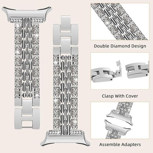Jewelry Bands Compatible with Samsung Galaxy Watch Ultra 47mm (2024),Adjustable Bling Replacement Stainless Steel Metal Wristband for Women in Saudi Arabia
