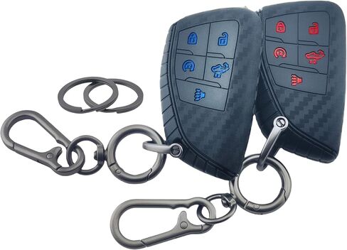 2Pcs Silicone Smart Remote Key Fob for 2022 2023 2024 Chevy Chevrolet Silverado 1500 GMC Sierra 1500 2500HD 3500HD Key Fob Cover 5 Buttons (Black) in Saudi Arabia