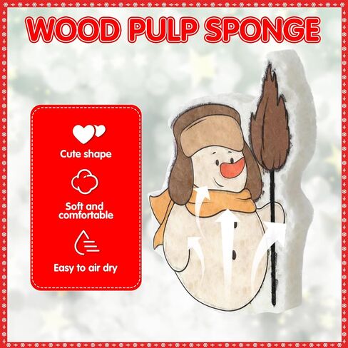 Layhit 12 Pcs Christmas Sponges Dish Sponges Cute Kitchen Non Scratch Scrub Sink Sponges Wood Pulp Reusable Household Cleaning Sponges for Kitchen Dishes Furniture (Gnome) in Saudi Arabia
