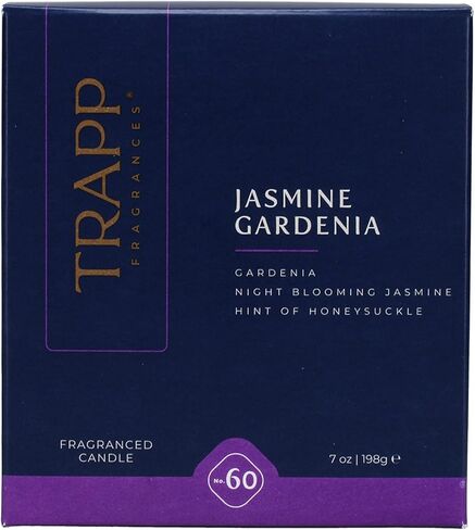 تراب - رقم 60 ياسمين جاردينيا - 7 أونصة. شمعة مميزة - عطر منزلي عطري برائحة زهور الغاردينيا والياسمين الليلي ولمسة من زهر العسل - شمع الفازلين in Kuwait